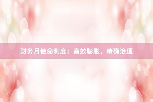 财务月使命测度：高效膨胀，精确治理